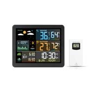 Stazione meteorologica Digitale, Stazione meteorologica per Orologio da Interno, termometro, umidità, Temperatura, Monitor con previsione 1 sensore, visualizzazione Dati Multipli