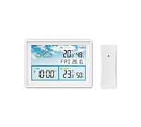 Stazione meteorologica digitale wireless di marca con display LCD a colori, termometro, igrometro, sensore previsione, punto gelo, calendario, sveglia