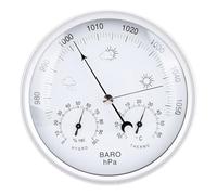 Stazione meteorologica in alluminio in lega di alluminio monte termometro igometro barometro per esterno interno Usa argento 132 mm