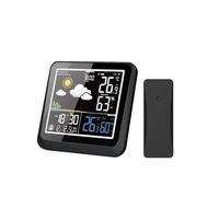 Stazione meteorologica intelligente LCD a colori Termometro igrometro wireless Fase lunare Previsioni Sensore di tendenza Orologio da parete Retroilluminazione bianca 3CH