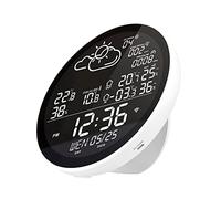Stazione meteorologica intelligente Wi-Fi lvifloae con ampio schermo LCD, orologio, misuratore di temperatura e umidità, igrometro multifunzione con 3 sensori, avvisi tramite APP (Con 1 macchina