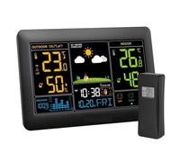 Stazione Meteorologica LCD Wireless Termometro Domestico Igrometro Sveglia Automatica Sensore Di Previsione Remota Dela Pressione Del'aria Con Fasi Lunari Preciso Veloce Monitoraggio In Tempo Reale
