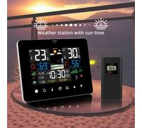 Stazione meteorologica multifunzionale Sveglia Touch Screen Termometro Igrometro Sensore wireless Alba Tramonto Igrotermografo black