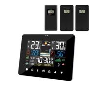 Stazione meteorologica multifunzione sveglia termometro igrometro funzionamento touch screen con sensore esterno wireless(With 3pcs Sensor)
