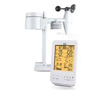Alecto WS-4800 - Stazione meteo con display LCD a colori, con temperatura interna ed esterna, pittogramma previsionale, indicatore di tendenza, bianco, 148 x 389 x 442 mm