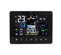 Stazione meteorologica Termometro esterno per interni wireless, Termometro meteorologico digitale con display a colori con orologio atomico per la casa, ampio display