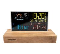 Stazione meteorologica Thomson CT610 legno display LCD wireless sveglia