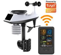 Stazione meteorologica Wifi Smart Tuya Home Direzione digitale della velocità del vento Pioggia Indice luce Monitoraggio dell'umidità della temperatura della qualità dell'aria