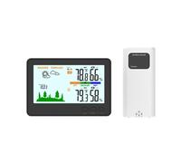 Stazione meteorologica wireless a colori, barometro, ampio display LCD, termometro interno/esterno, igrometro, previsioni delle tendenze meteorologiche, sensore IP4(Black)