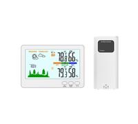 Stazione meteorologica wireless a colori, barometro, ampio display LCD, termometro interno/esterno, igrometro, previsioni delle tendenze meteorologiche, sensore IP4(WHITE)