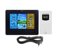 Stazione Meteorologica Wireless con Sensore Esterno, Termometro Igrometro LCD a Colori per Interno/Esterno, Previsioni Meteo per Casa, Camera da Letto, Ufficio