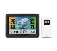 Stazione meteorologica wireless Previsioni meteo Termometro for interni ed esterni Igrometro con sensore Touchscreen a colori Sveglia Calendario(FJ3383F)