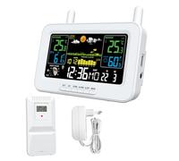 Stazione metereologica HUIOP Stazione meteorologica intgente con schermo a colori, uscita USB, termometri e igrometri per interni ed esterni, misuratore di temperatura e umidità, orologio meteorologic