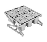Stazione per condimenti per pizza, contenitori per condimenti in acciaio inox con coperchio, espandibile per condimenti e spezie per preparare ingredienti e condimenti