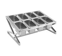 Stazione per condimenti per pizza, contenitori per condimenti in acciaio inox con coperchio, espandibile per condimenti e spezie per preparare ingredienti e condimenti