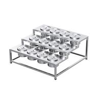 Stazione per condimenti pizza, Porta spezie in acciaio inossidabile argento, diverse dimensioni(Silver-b,56.5x55.5x26cm)