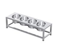 Stazione per condimenti pizza, Porta spezie in acciaio inossidabile argento, diverse dimensioni(Silver-a,56.5x18.5x14.5cm)