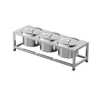 Stazione per condimenti pizza, Porta spezie in acciaio inossidabile argento, diverse dimensioni(Silver-b,57x18.5x14.5cm)