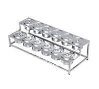 Stazione per condimenti pizza, Porta spezie in acciaio inossidabile argento, diverse dimensioni(Silver-b,91x37x26cm)