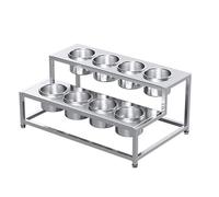 Stazione per condimenti pizza, Porta spezie in acciaio inossidabile argento, diverse dimensioni(Silver-a,56.5x37x26cm)