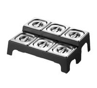 Stazione per condimenti pizza, Set di porta spezie for pizza in acciaio inox con contenitori rimovibili diverse dimensioni(8 Grids/10cm,Silver-C)