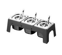 Stazione per condimenti pizza, Set di porta spezie for pizza in acciaio inox con contenitori rimovibili diverse dimensioni(3 Grids/15cm,Silver-C)