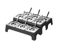 Stazione per condimenti pizza, Set di porta spezie for pizza in acciaio inox con contenitori rimovibili diverse dimensioni(9 Grids/10cm,Silver-B)