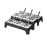 Stazione per condimenti pizza, Set di porta spezie for pizza in acciaio inox con contenitori rimovibili diverse dimensioni(9 Grids/15cm,Silver-C)