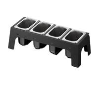 Stazione per condimenti pizza, Set di porta spezie for pizza in acciaio inox con contenitori rimovibili diverse dimensioni(4 Grids/15cm,Silver-A)