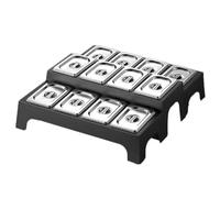 Stazione per condimenti pizza, Set di porta spezie for pizza in acciaio inox con contenitori rimovibili diverse dimensioni(12 Grids/15cm,Silver-B)