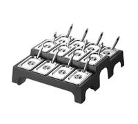 Stazione per condimenti pizza, Set di porta spezie for pizza in acciaio inox con contenitori rimovibili diverse dimensioni(12 Grids/15cm,Silver-C)