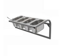 Stazione per Condire La Pizza, Portaspezie in Acciaio Inossidabile, Set di Contenitori per Buffet A Parete per Salse, Condimenti di Frutta, Cucina, Ristorante, Dispensa (B) (50X25X23 Cm)