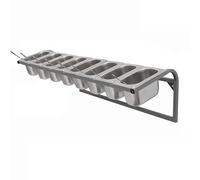 Stazione per Condire La Pizza, Portaspezie in Acciaio Inossidabile, Set di Contenitori per Buffet A Parete per Salse, Condimenti di Frutta, Cucina, Ristorante, Dispensa (B) (83X25X23 Cm)