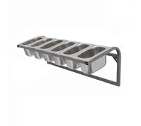 Stazione per Condire La Pizza, Portaspezie in Acciaio Inossidabile, Set di Contenitori per Buffet A Parete per Salse, Condimenti di Frutta, Cucina, Ristorante, Dispensa (A) (66,5 X 25 X 23 Cm)