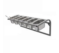 Stazione per Condire La Pizza, Portaspezie in Acciaio Inossidabile, Set di Contenitori per Buffet A Parete per Salse, Condimenti di Frutta, Cucina, Ristorante, Dispensa (B) (66,5 X 25 X 23 Cm)