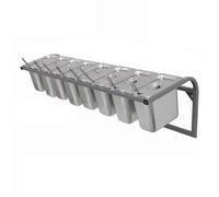 Stazione per Condire La Pizza, Portaspezie in Acciaio Inossidabile, Set di Contenitori per Buffet A Parete per Salse, Condimenti di Frutta, Cucina, Ristorante, Dispensa (F) (83X25X23 Cm)