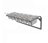 Stazione per Condire La Pizza, Portaspezie in Acciaio Inossidabile, Set di Contenitori per Buffet A Parete per Salse, Condimenti di Frutta, Cucina, Ristorante, Dispensa (C) (66,5 X 25 X 23 Cm)