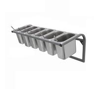 Stazione per Condire La Pizza, Portaspezie in Acciaio Inossidabile, Set di Contenitori per Buffet A Parete per Salse, Condimenti di Frutta, Cucina, Ristorante, Dispensa (E) (66,5 X 25 X 23 Cm)