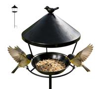 Stazione per uccelli resistente alle intemperie, vassoio ergonomico anti-rifiuti, 30,5 x 30,5 cm, con struttura in piedi, mangiatoia per animali selvatici resistente, con stile moderno, contenitore