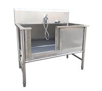 Stazione Per Vasca Da Bagno Per Cani Di Grandi Dimensioni, Stazione Di Lavaggio Per Cani In Acciaio Inossidabile 47 ''/53 '' Vasca Per Toelettatura Per Animali Domestici(135cm/53in)