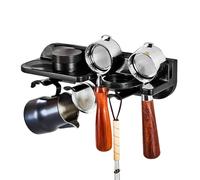 Stazione Porta Pressino per Caffè Espresso, Organizer per Stazione Caffè Montato a Parete Distributore di Caffè Tamper 58 mm Portafiltro Mensola a Muro Porta Accessori per Caffè