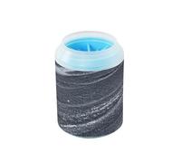 Stazione portatile per la pulizia delle zampe di fango grigio con glitter finto marmo grano con spazzola in silicone per piedi morbidi forniture per la toelettatura di cani e razze di gatti di piccola