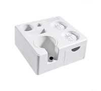 Stazione regolabile per caffè espresso in ABS per filtro da 51-58 mm, supporto antiscivolo con ripiano per disco e cestino, stazione di caffè stabile per casa e barista (bianco)