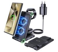 Stazione Ricarica per Samsung, MANKIW Pieghevole 3 in 1 Base Ricarica Wireless p