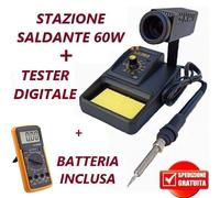 STAZIONE SALDANTE 60W A STAGNO SALDATORE PROFESSIONALE + TESTER DIGITALE