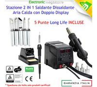 STAZIONE SALDANTE 8786 3 UGELLI ARIA CALDA SALDATORE DISSALDANTE 5 PUNTE INCLUSE