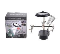 Stazione Saldante Helping Hands, Stazione di Saldatura con Lente d'Ingrandimento, Strumento Regolabile con Luce LED e Morsetti per Assemblaggio Schede Elettroniche Test Componenti Riparazioni