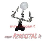 STAZIONE SALDANTE PICCOLA ROBOT PINZE da TAVOLO LENTE INGRANDIMENTO SALDATURA