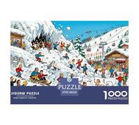 Stazione sciistica Avalanche Party Puzzle in Legno Impermeabile Puzzles Da 1000 Pezzi Per Adulti Colorati Giochi Educativi