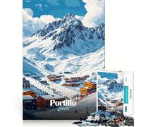 Stazione sciistica di Portillo, Cile Puzzle da 1000 pezzi per adolescenti Gioco rompicapo Gioco rilassante Taglio premium Regalo di Natale (38x26cm)